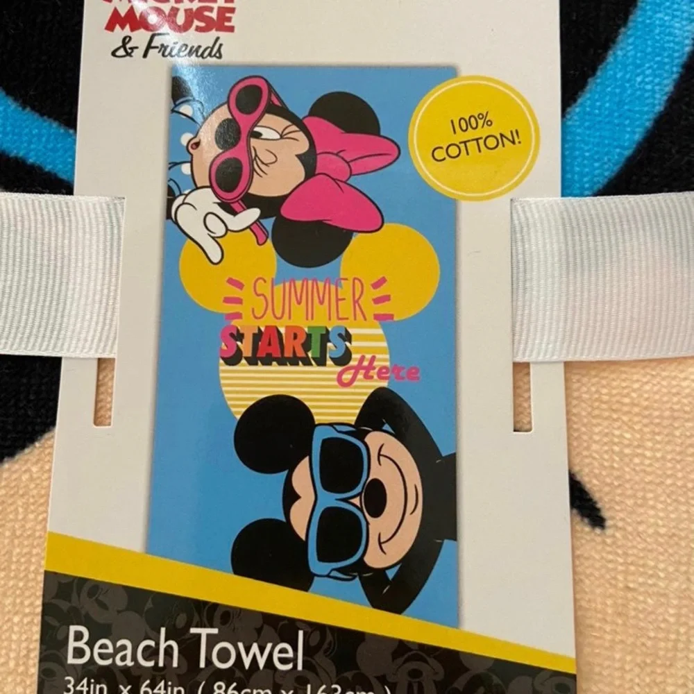 Disney Mickey Mouse & Friends “Summer Starts Here” Beach Towel 34in x 64in
